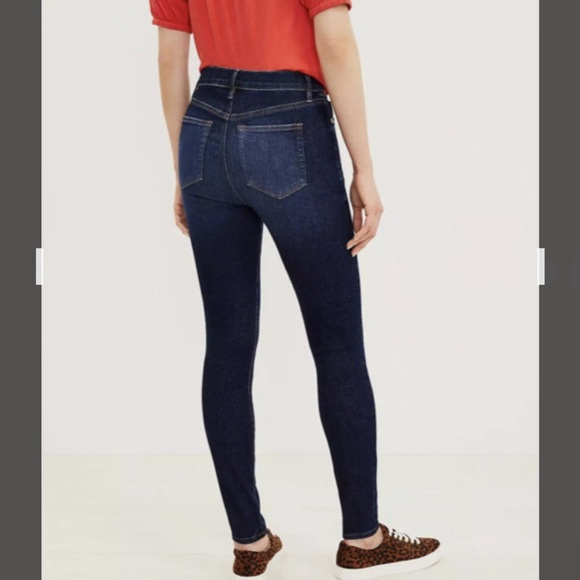 LOFT High Rise Sculpt Jeggings In Dark Indigo Wash Size 27 Petite - Picture 3 of 10